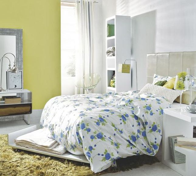 Decorar el dormitorio en azul verde y blanco | Muebles Amets